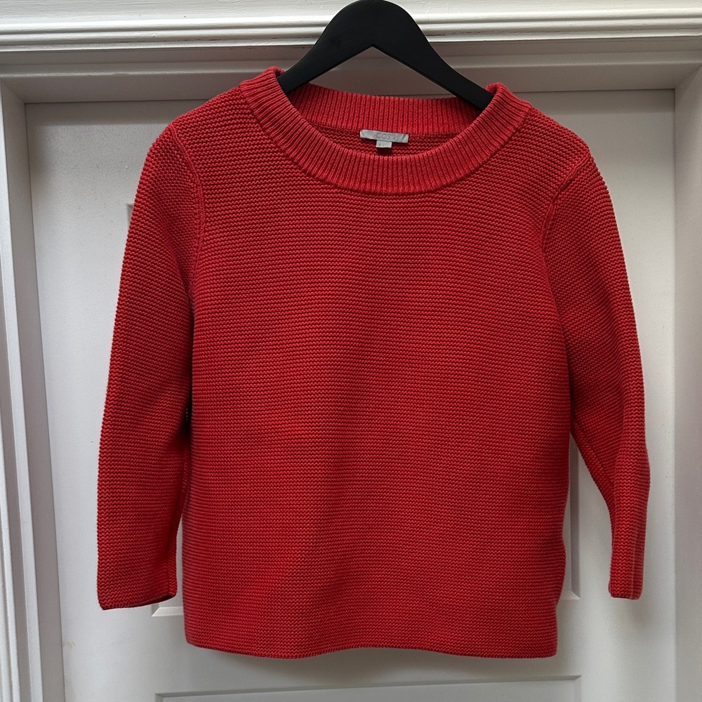 COS Red Crew Neck Sweater size Large